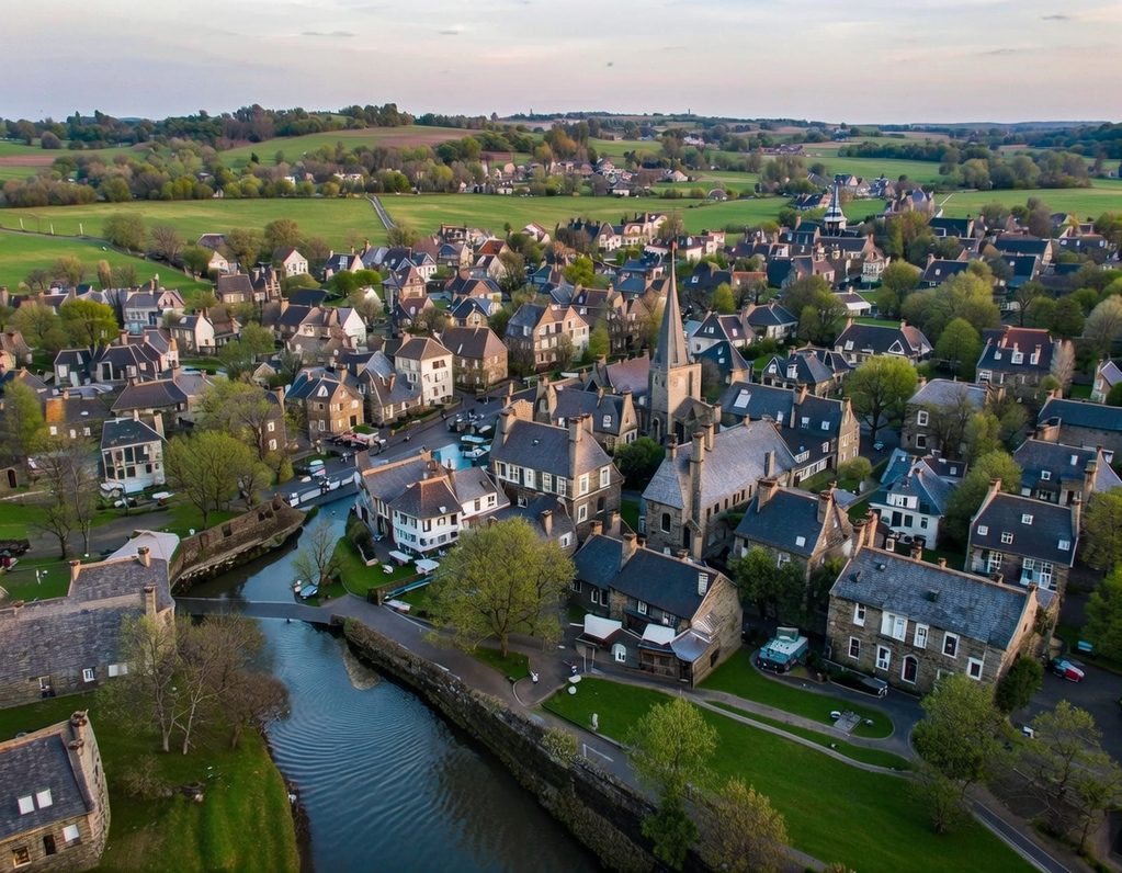 Luxury-Property-Marketing-Drone-Photography-Lancashire Aerial view of a large residential property and grounds in Lancashire, captured by ProView drone photography.